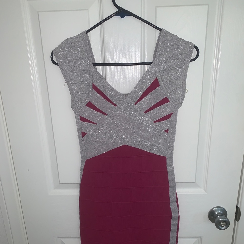 Silver and pink dress